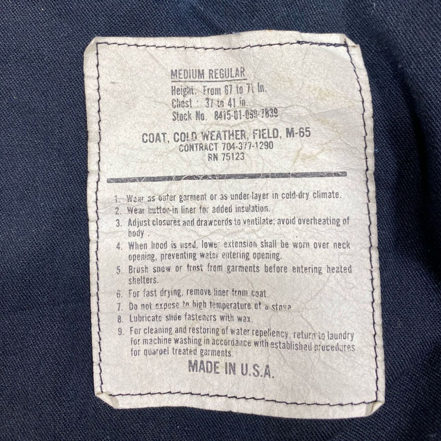 US M65 Tiger Stripe Field Jacket, Made in USA - size MR