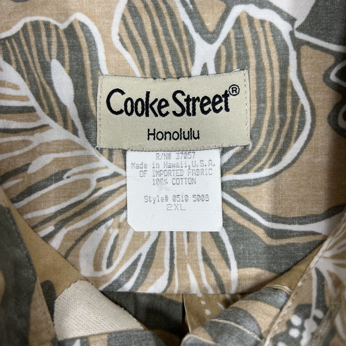 Original HAWAIIAN shirt, BEIGE, COOKE STREET, made in HAWAII, XXL