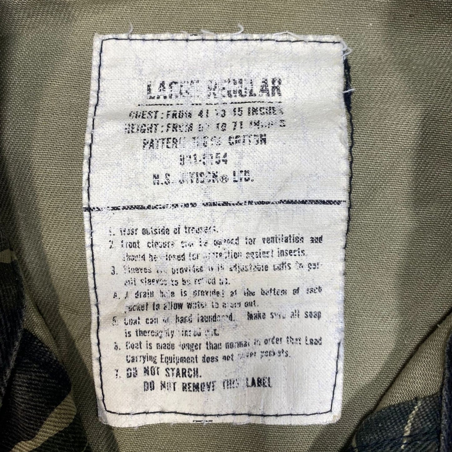 US Tiger Stripe Coat, Thai / Laotian Pattern