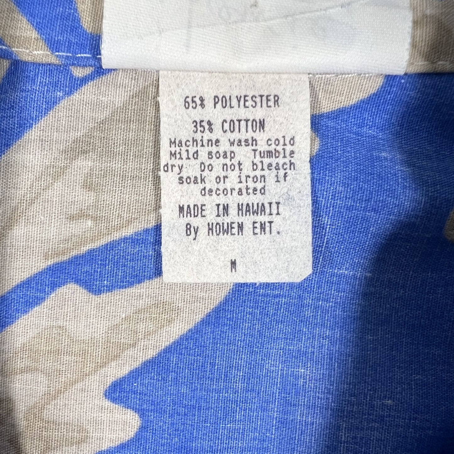 Original HAWAIIAN shirt, BLUE, HOWIE, made in HAWAII, MEDIUM