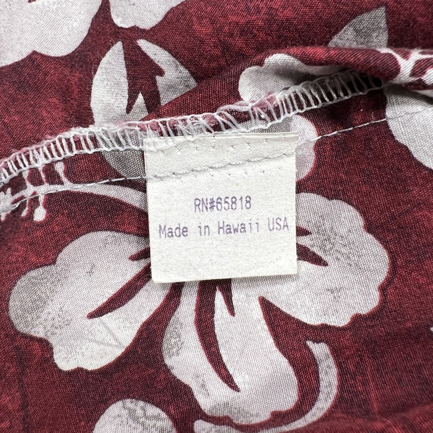 Original HAWAIIAN shirt, BURGUNDY, BLUE PARADISE, made in HAWAII, XL