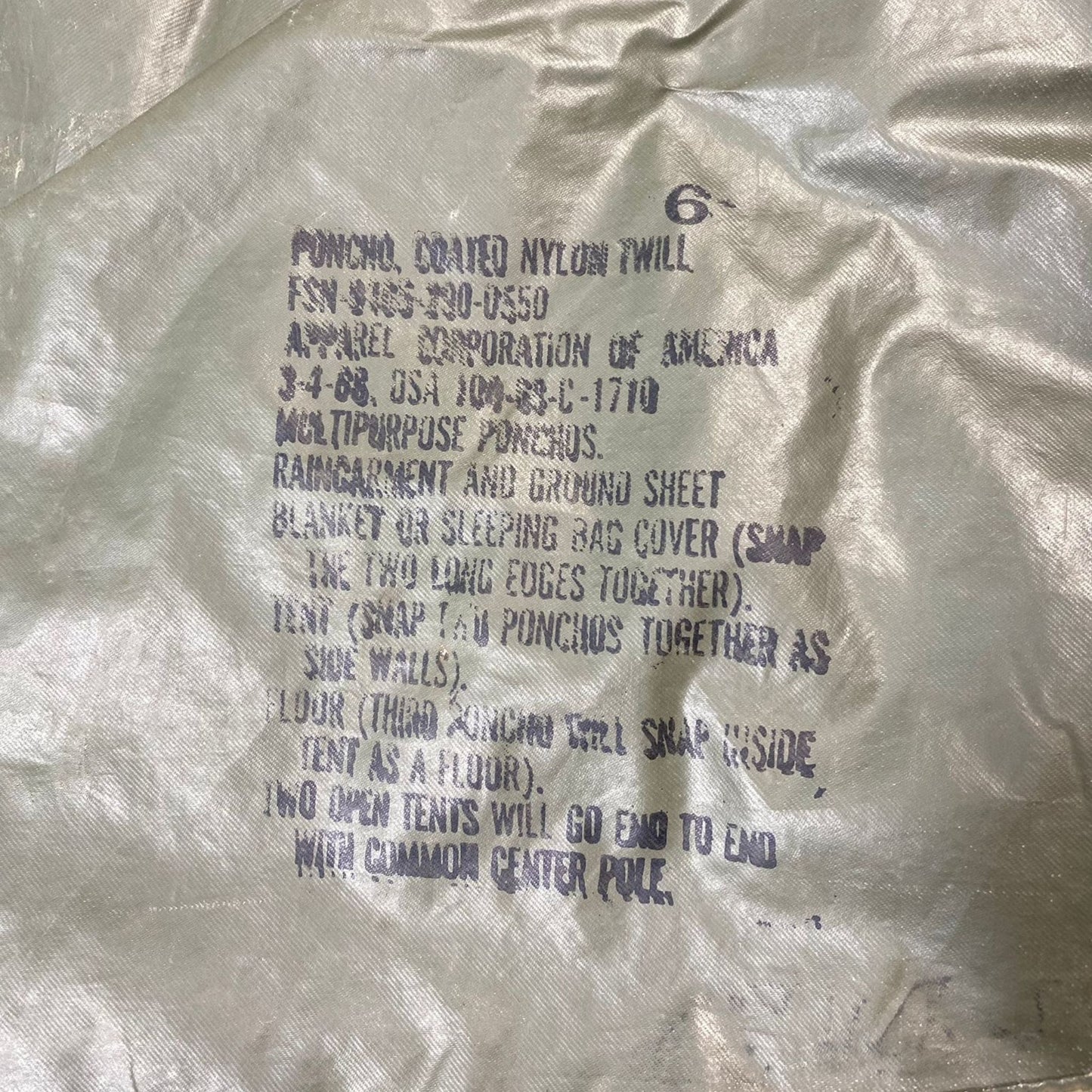 US Vietnam Heavy-Poncho, Coated Nylon Twill - 1968 (6)
