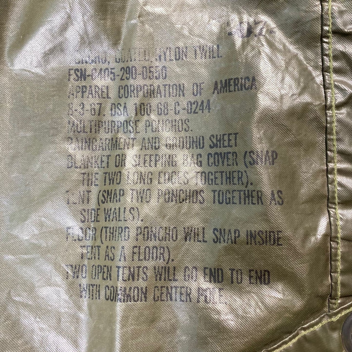 US Vietnam Heavy-Poncho, Coated Nylon Twill - 1967 (07)