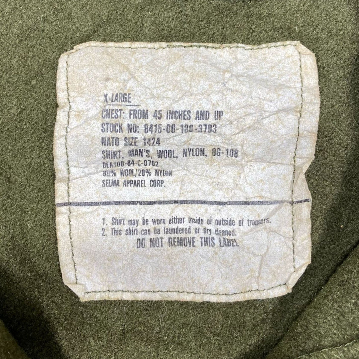 Vlněná košile US ARMY OG-100 vel. XL