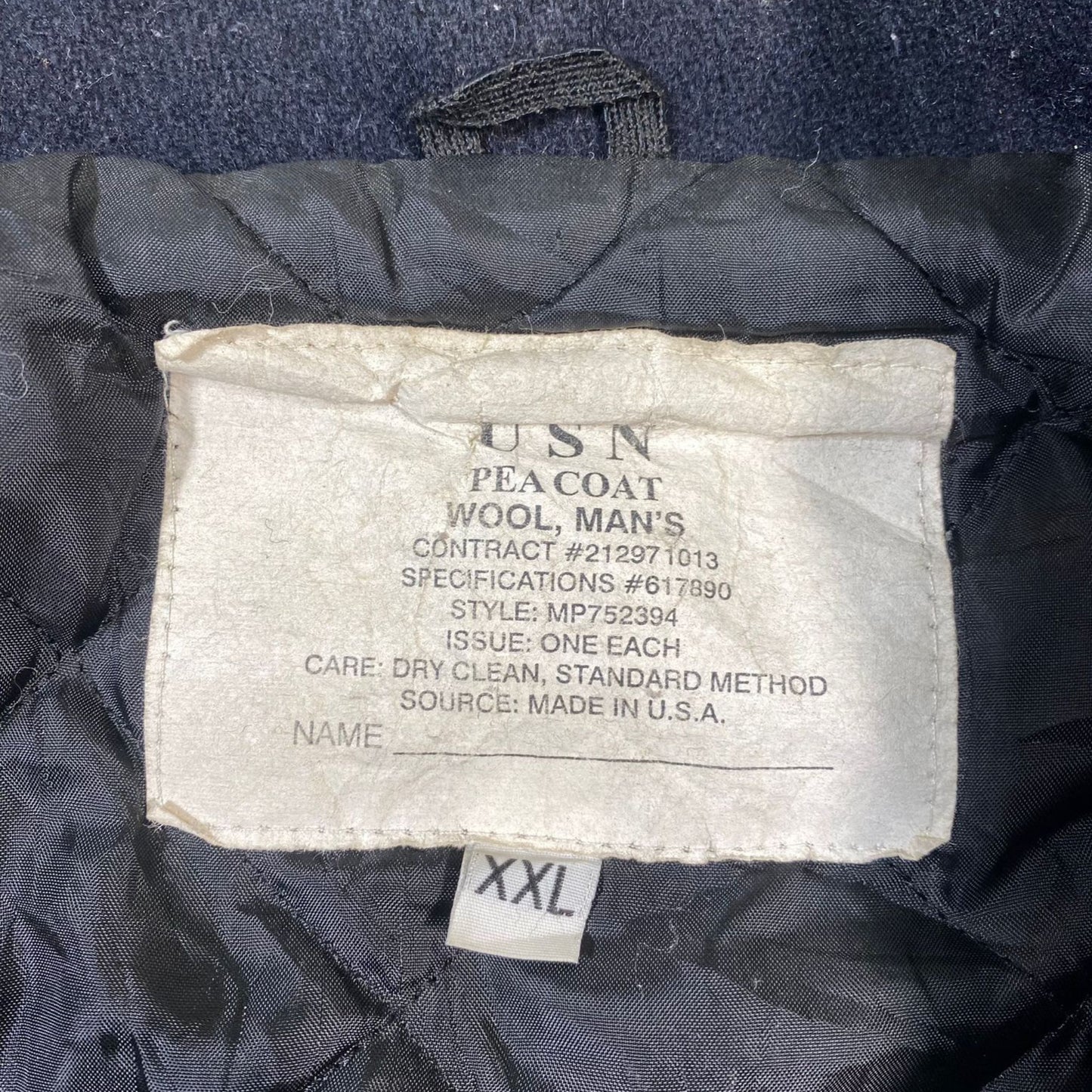 US Navy Pea Coat, wool, size XXL