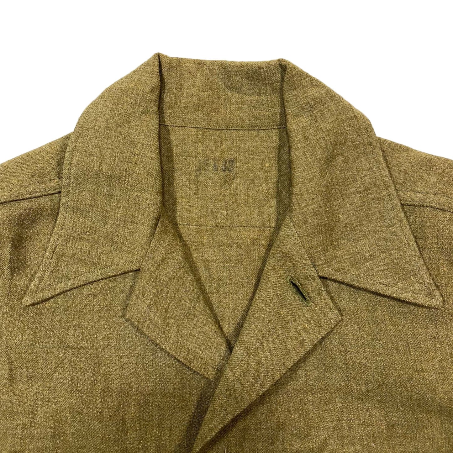 WW2 Special Coat Style Olive Drab Flannel Shirt, světlé knoflíky - early war (3)