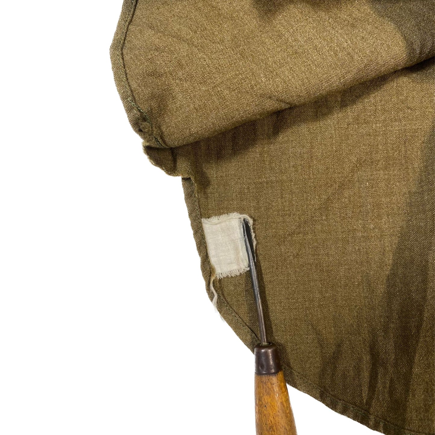 WW2 Special Coat Style Olive Drab Flannel Shirt, světlé knoflíky - early war