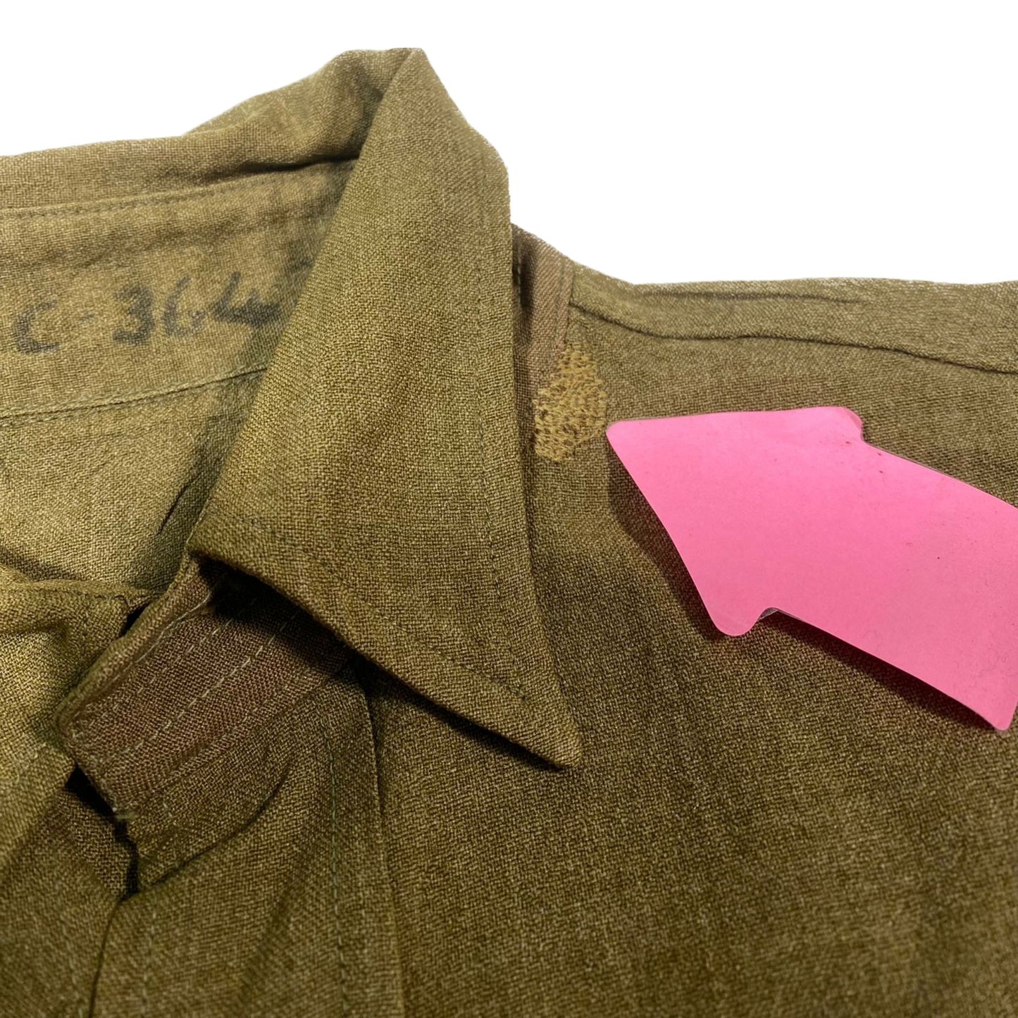 WW2 Coat Style Olive Drab Flannel Shirt, C-3643 - early war