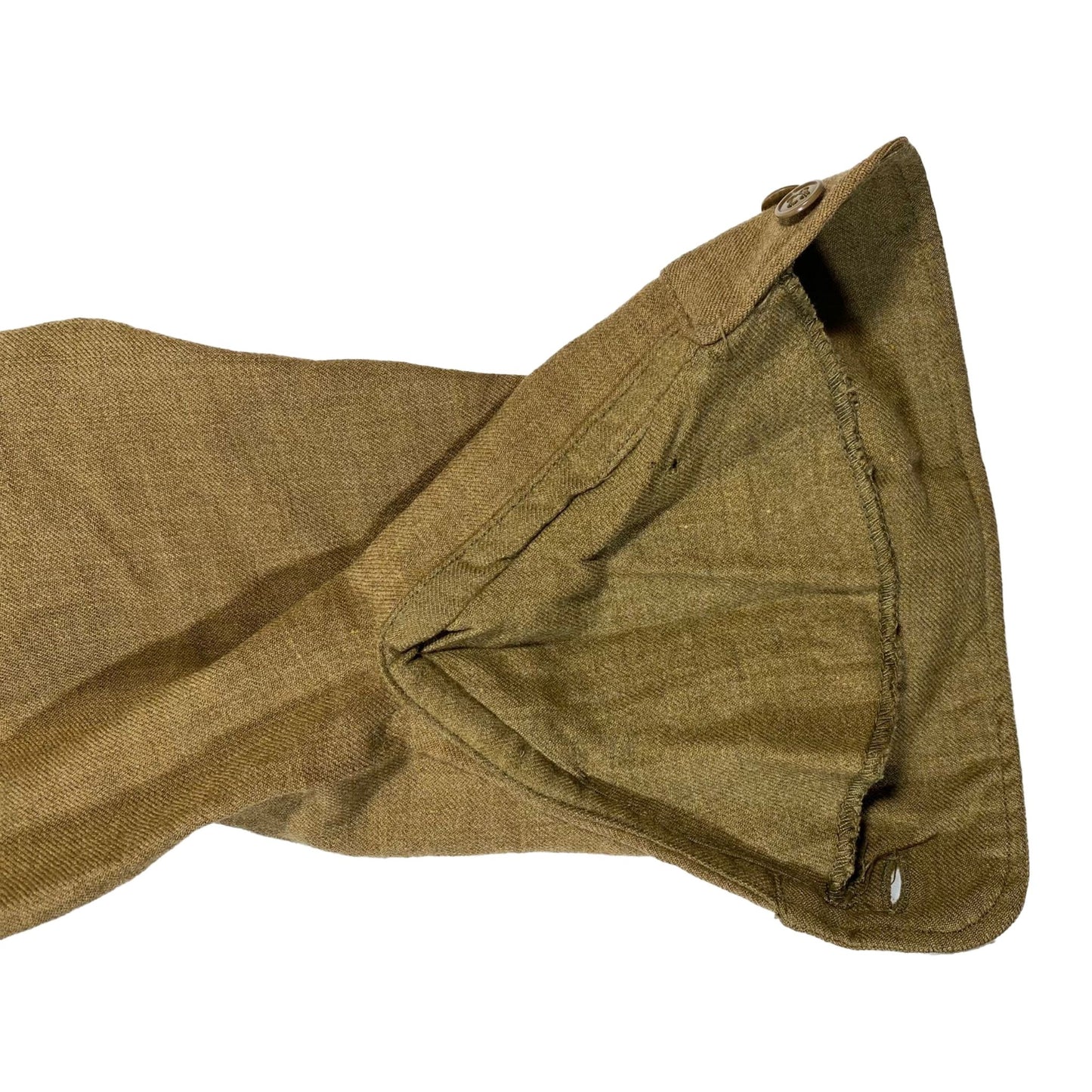 WW2 Special Coat Style Olive Drab Flannel Shirt, size 14 1/2 x 33 - late war (2)