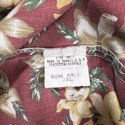 Original HAWAIIAN shirt, BURGUNDY, TORI RICHARD, made in HAWAII, XXL