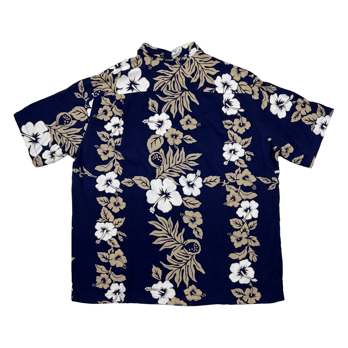 Original HAWAIIAN shirt, DARK BLUE, HAWAIIAN RESERVE, made in HAWAII, LARGE