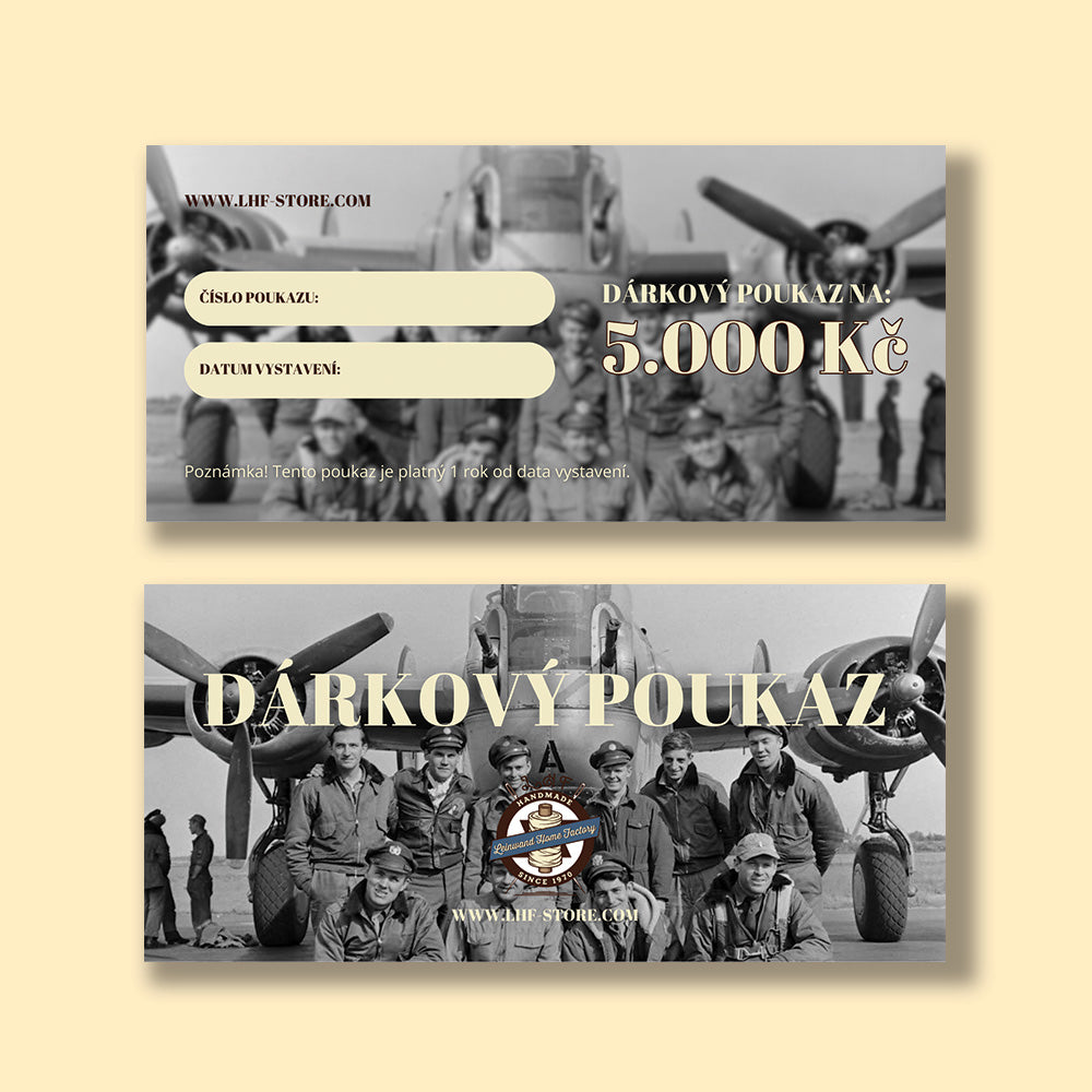 Dárkový poukaz - 500 Kč, 1000 Kč, 2000 Kč, 5000 Kč