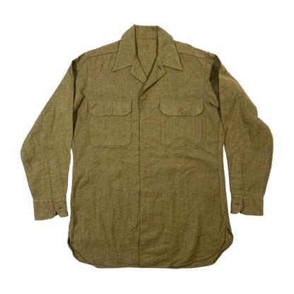 WW2 Special Coat Style Olive Drab Flannel Shirt, světlé knoflíky - early war (2)