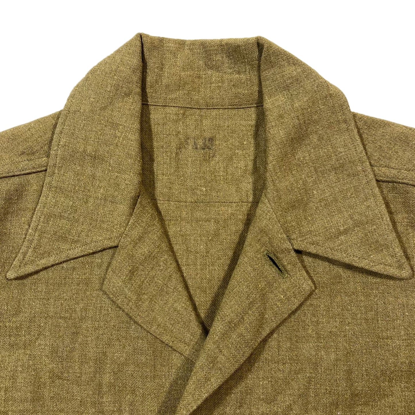 WW2 Special Coat Style Olive Drab Flannel Shirt, světlé knoflíky - early war (2)