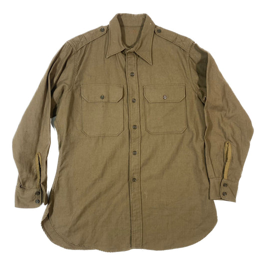 WW2 Special Coat Style Olive Drab Flannel Shirt, officer - late war