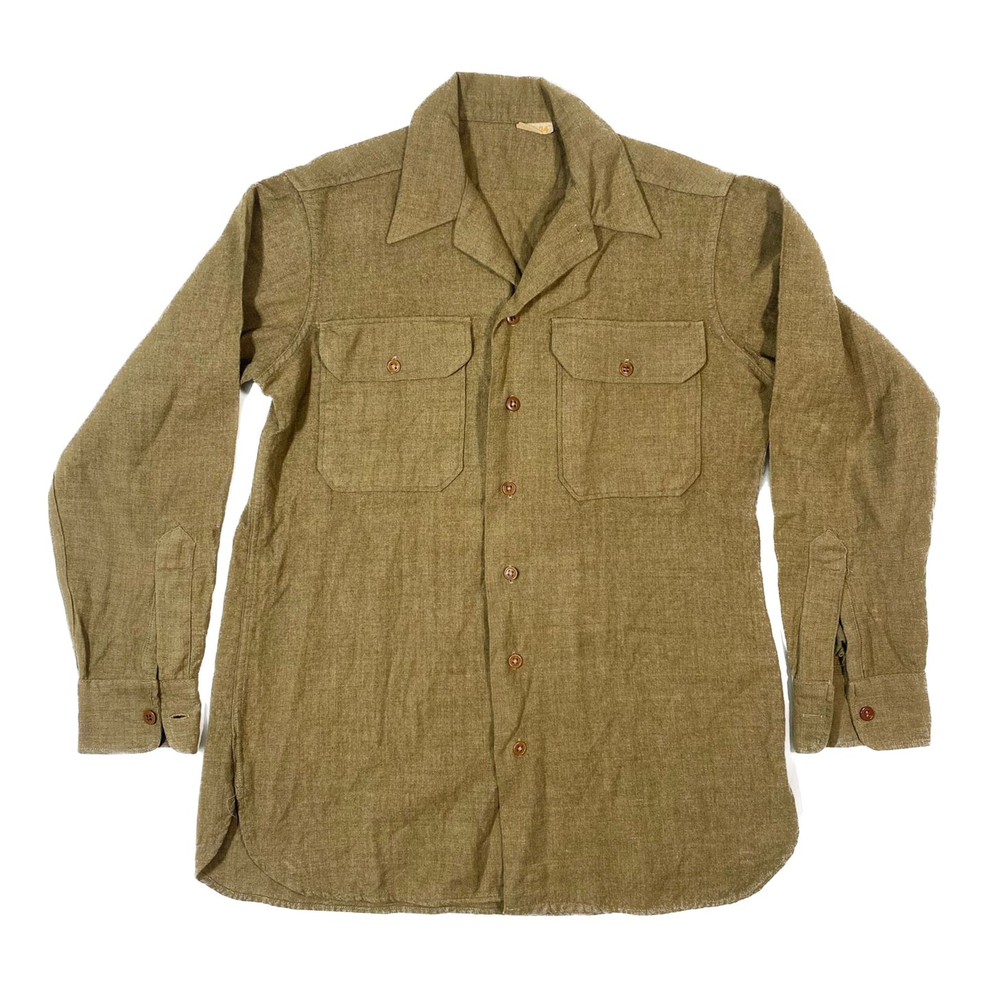 WW2 Special Coat Style Olive Drab Flannel Shirt Size 15 1 2 X 34 Ea ww2-special-coat-style-olive-drab-flannel-shirt-size-15-1-2-x-34-ea