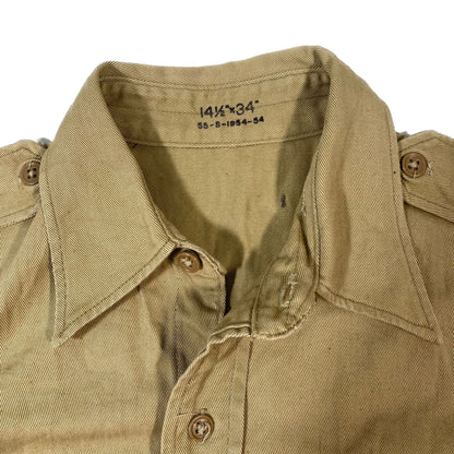 WW2 SHIRT COTTON KHAKI, officer, size 14 1/2 x 34 - "24th Corps"